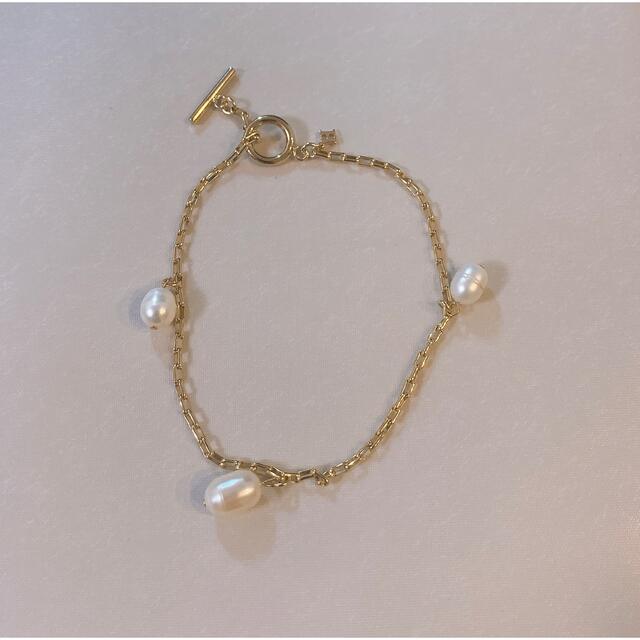 Her lip to(ハーリップトゥ)のHer lip to  Trio Pearl Gold Anklet レディースのアクセサリー(アンクレット)の商品写真