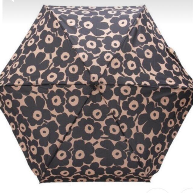 marimekko(マリメッコ)のマリメッコ　ピックイネン　ウニッコ　ブラウン×ブラック　おりたた 折りたたみ傘 レディースのファッション小物(傘)の商品写真