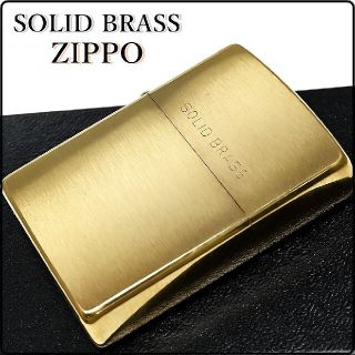 ジッポー(ZIPPO)の新品 ZIPPO ソリッドブラス ロゴ入り 金タンク ジッポライター(タバコグッズ)
