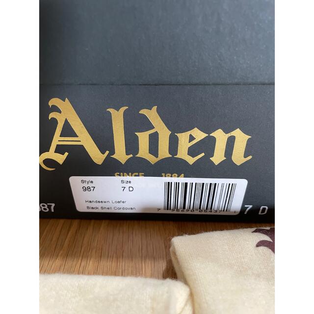 美品 オールデン ALDEN 987 ブラック コードバン ローファー 7D