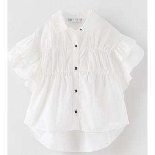 ザラキッズ(ZARA KIDS)のZARA KIDS/フリル ポプリン シャツ(シャツ/ブラウス(半袖/袖なし))