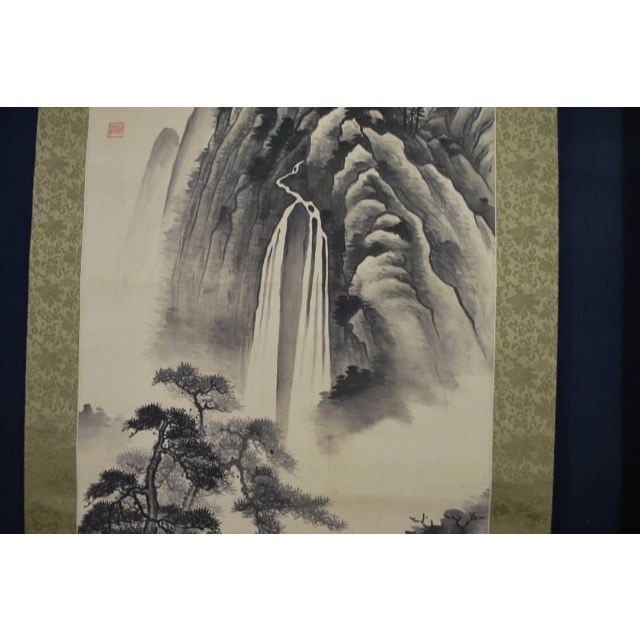 真作】西湖/滝山水画賛/為書あり/掛軸☆宝船☆O-388 J - www.beher.com
