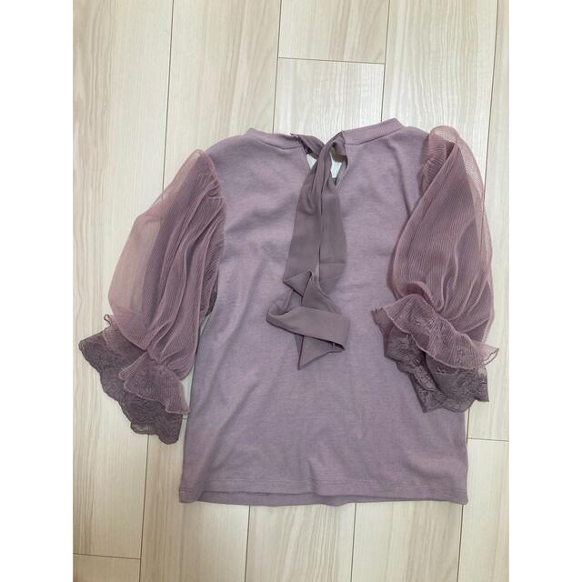 GRL - 【クレア様専用】袖チュールバックリボンテレコトップスの通販