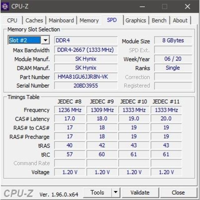 SKhynix 16GB (8GBx2) DDR4-2666 (011 5