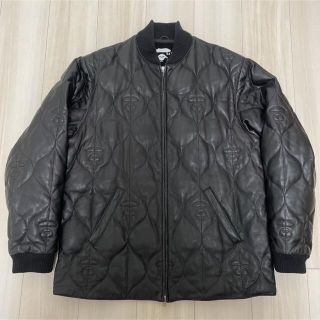 A BATHING APE - L BAPE LEATHER CLASSIC DOWN JACKET ダウンの通販 by OD｜アベイシング