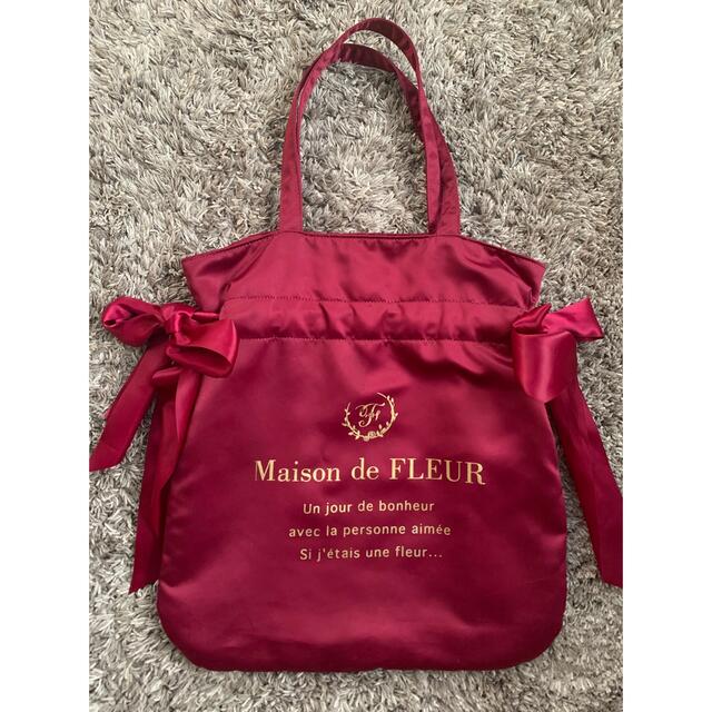 Maison de FLEUR トートバッグ ワインレッド | フリマアプリ ラクマ