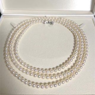 タサキ(TASAKI)のTasaki5.6-5.8mmロングネックレス約106cm シルバー(ネックレス)