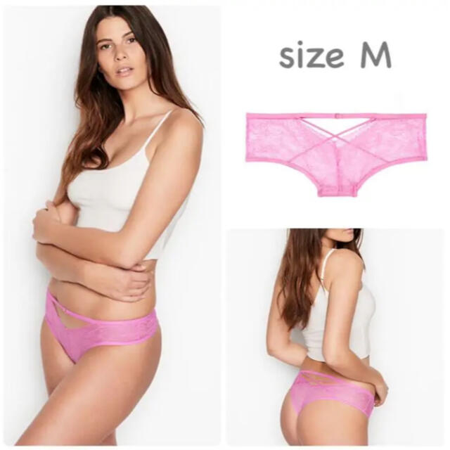 Victoria's Secret(ヴィクトリアズシークレット)の【新品】VS レース ショーツ ピンク M レディースの下着/アンダーウェア(ショーツ)の商品写真