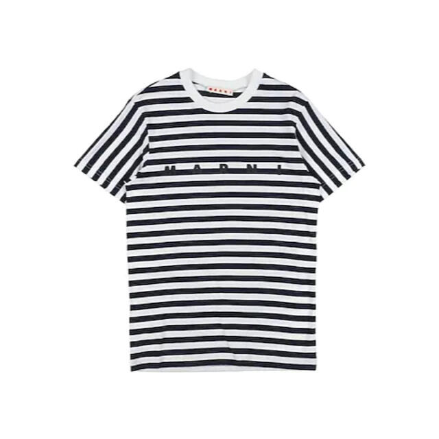 Marni(マルニ)の新品 MARNI マルニ ボーダー ロゴ Tシャツ キッズ 10Y XS S レディースのトップス(Tシャツ(半袖/袖なし))の商品写真