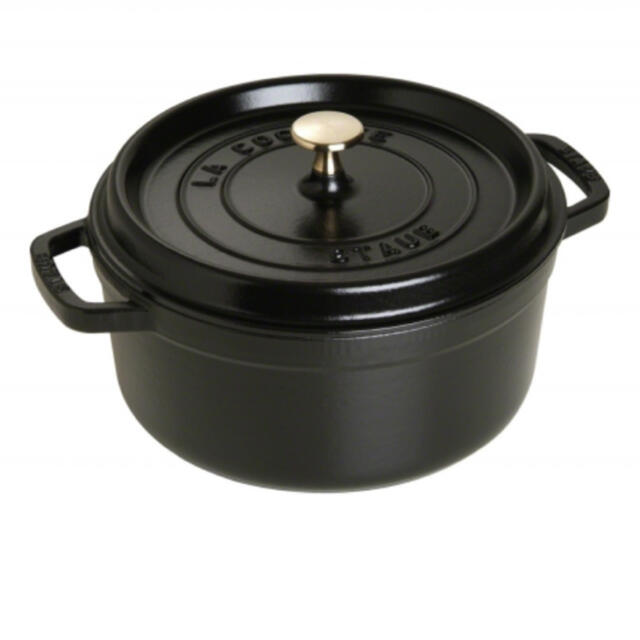 staub ストウブ ピコ・ココット ラウンド ブラック 24cm 正規品インテリア/住まい/日用品