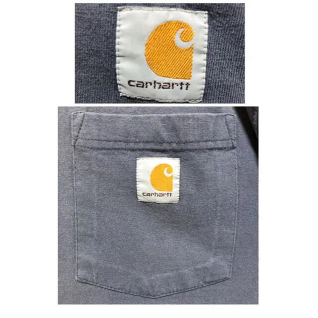 carhartt(カーハート)の希少 カーハート ヘンリーネック ロゴタグ ポケット メキシコ製 ヴィンテージ メンズのトップス(Tシャツ/カットソー(半袖/袖なし))の商品写真