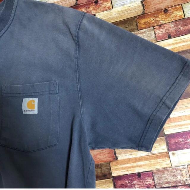 carhartt(カーハート)の希少 カーハート ヘンリーネック ロゴタグ ポケット メキシコ製 ヴィンテージ メンズのトップス(Tシャツ/カットソー(半袖/袖なし))の商品写真