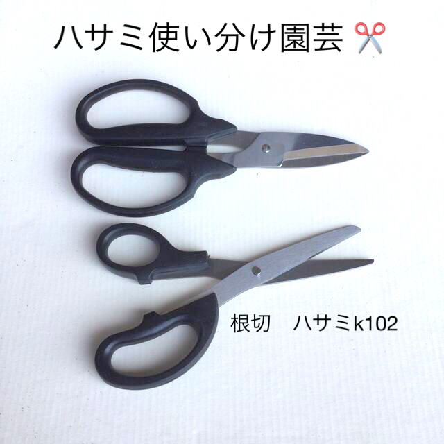 ハサミ使い分け園芸 ✂️  ハサミk102 → ロングセラー、ハサミk インテリア/住まい/日用品の文房具(はさみ/カッター)の商品写真