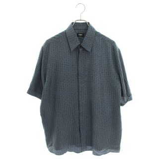 フェンディ(FENDI)のフェンディ 22SS FS0795AI8P-F1GR2 ロゴ総柄シルク半袖シャツ メンズ 40(シャツ)