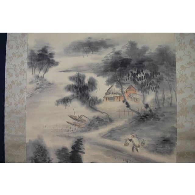 真作】晨/山水図/掛軸☆宝船☆M-104 J www.groupeimmobiliermk.com