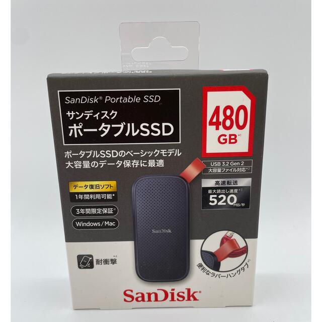 SanDisk ポータブルSSD 480GB SDSSDE30-480G-J254800GBUSB31