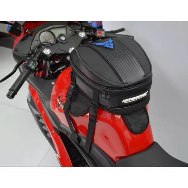 0079 MOTO CENTRIC バイク用タンクバッグ 防水 多用途 ロゴ色青