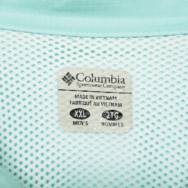 コロンビア Columbia PFG長袖シャツ 織りタグ スリーブロゴ グリーン