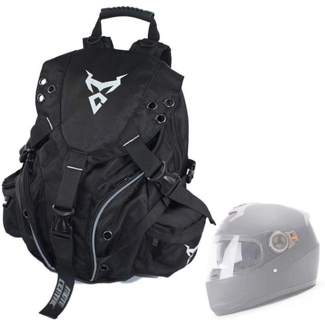 MC0099 ヘルメットバッグ バイク用 リュックサック 38L ロゴ色灰色