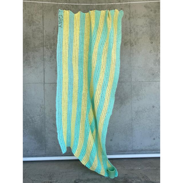 古着 ビンテージ 90s 膝掛け グラニー ブランケット キャンプ ラグ 美品-