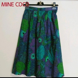 MINE COCO 手描きプリント 素敵なスカート(ひざ丈スカート)