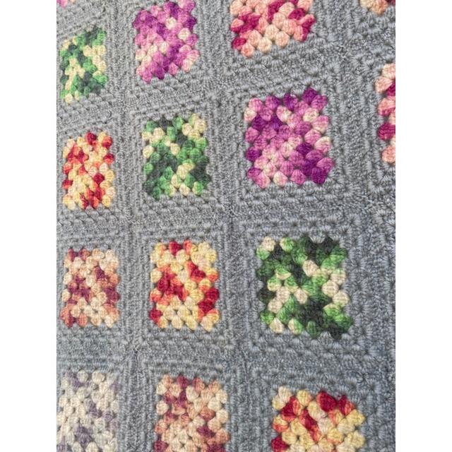 古着 ビンテージ 70s グラニー ブランケット キャンプ 大判 ラグ 美品