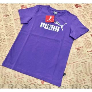 プーマ(PUMA)の【新品】160-170cm/PUMA 半袖Tシャツ キッズ パープル カモフラ(Tシャツ/カットソー)