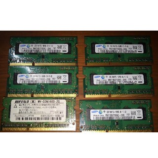 サムスン(SAMSUNG)のノートPC用メモリ　PC3-10600S 他　2GB×6個セット(PCパーツ)