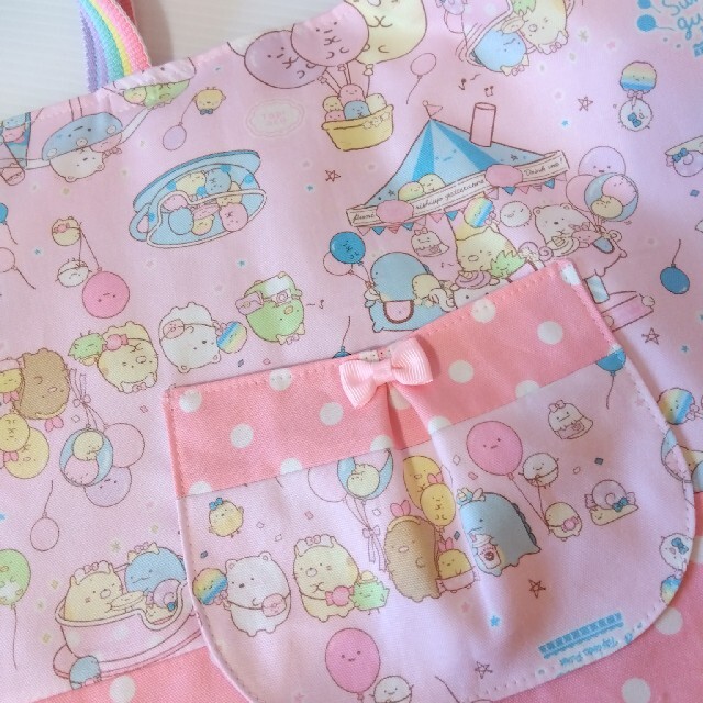 ハンドメイド💜すみっコぐらし💗遊園地柄のレッスンバッグ💗 キッズ/ベビー/マタニティのこども用バッグ(レッスンバッグ)の商品写真