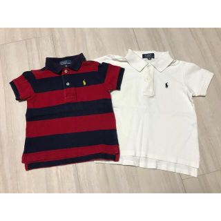 ラルフローレン(Ralph Lauren)のラルフローレン  キッズ　半袖　ボーダー　白　2枚セット(Tシャツ/カットソー)