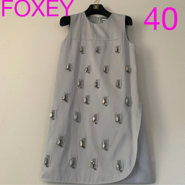 FOXEY(フォクシー)の【FOXEY】大幅値下げ⭐︎40☆華やかビジュー☆新春⭐︎キラキラワンピ レディースのワンピース(ミニワンピース)の商品写真