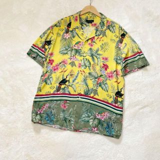 ザラ(ZARA)の【極美品】ZARA ザラ　イエロー　アロハシャツ(シャツ)