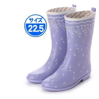 【新品 未使用】レインブーツ 紫 22.5cm JW206(レインブーツ/長靴)