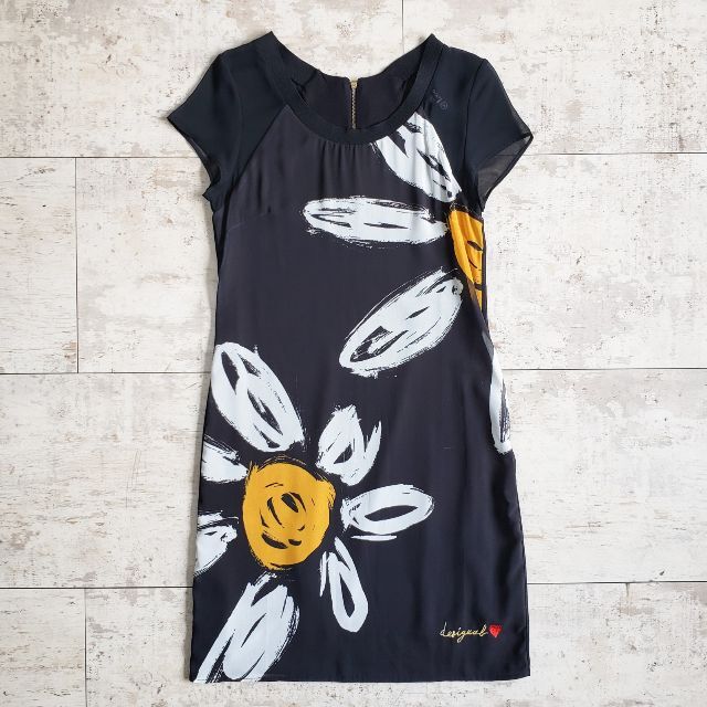 デシグアル Desigual ☆ 花柄 シフォン 半袖 ワンピース EUR S
