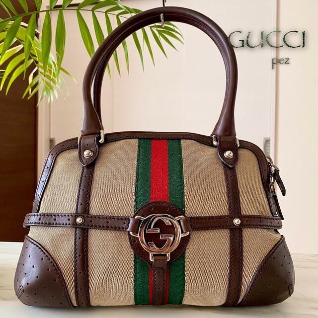 極美品 GUCCI グッチ インターロッキング シェリー レザーバッグ 値頃