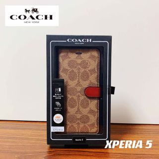 コーチ(COACH)の【新品未使用】Xperia 5 COACH（R）ブックタイプケース／Brown(Androidケース)