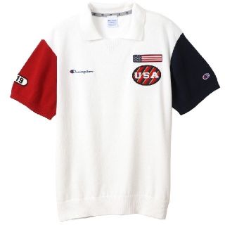 チャンピオン(Champion)の新品 白 L Champion golf USA ニットシャツ プロ使用モデル(ウエア)