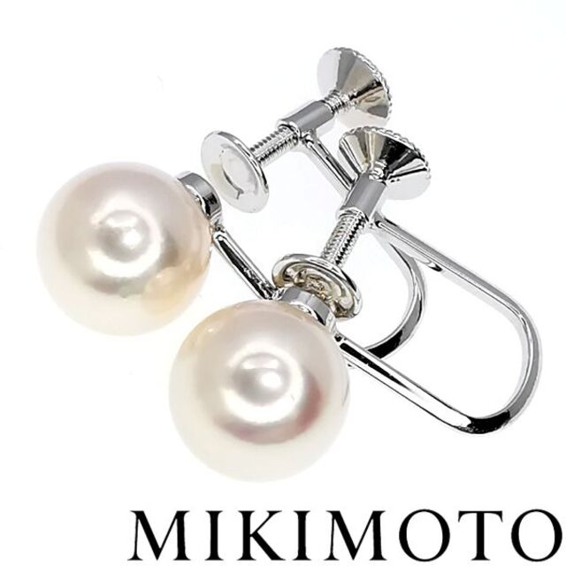 ミキモト MIKIMOTO K18WG パール イヤリング 定価14万-