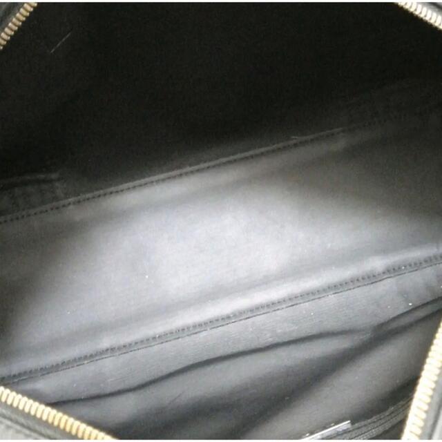【美品】ロエベ　レザー　アナグラム　総柄　ミニ ボストンバッグ　ブラック　袋付きバッグ