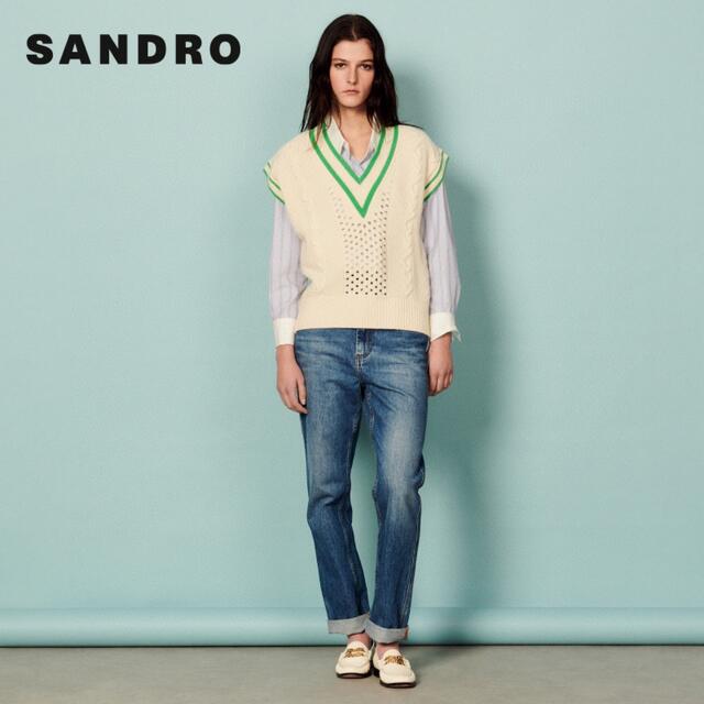 ❤️Sandro 2022新作 新品 ニットベスト 綺麗 ー上品 レディース