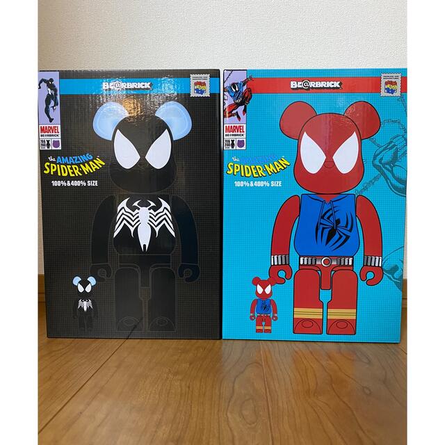 BE@RBRICK(ベアブリック)のBE@RBRICK SPIDER-MAN BLACK & SCARLET ハンドメイドのおもちゃ(フィギュア)の商品写真