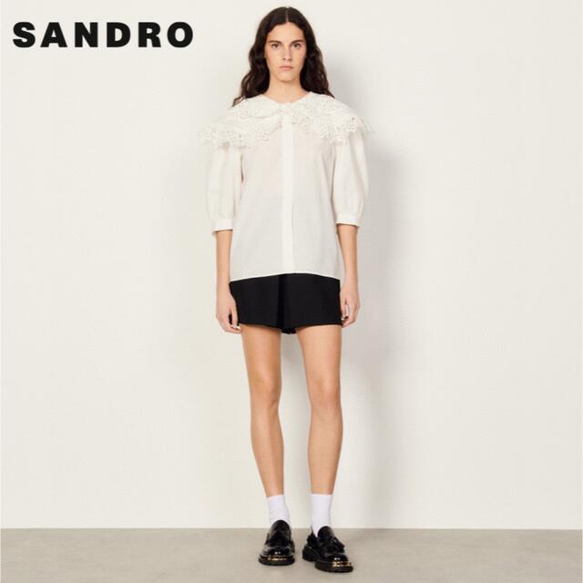 ❤️Sandro 2022新作　新品　白ブラウス　綺麗　ー上品のサムネイル