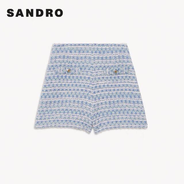 Sandro(サンドロ)の❤️Sandro  2022新作　新品　ブルーショートパンツ　綺麗　ー上品  レディースのパンツ(ショートパンツ)の商品写真