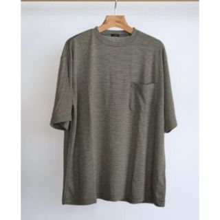 コモリ(COMOLI)の【新品】COMOLI 22ss ウール天竺ボーダー サイズ4(Tシャツ/カットソー(半袖/袖なし))