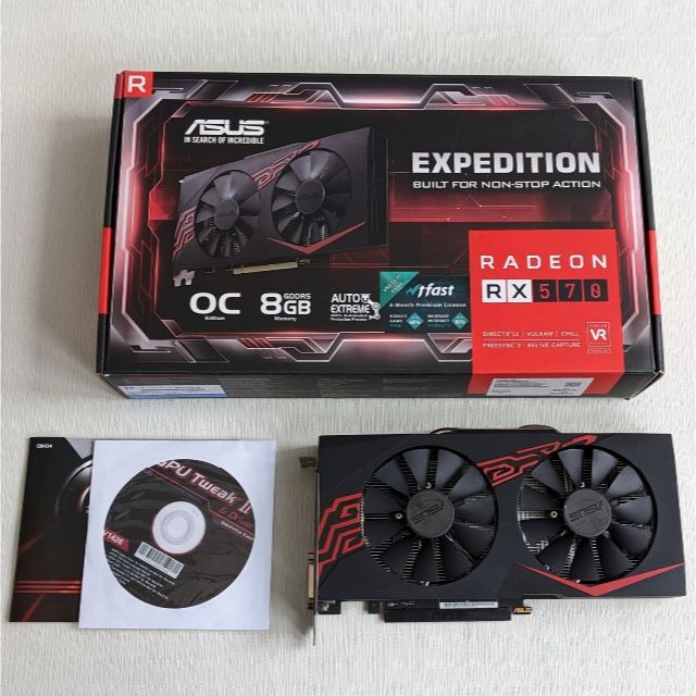 動作確認済み◇グラフィックカード ASUS EX-RX570-O8G 8GB