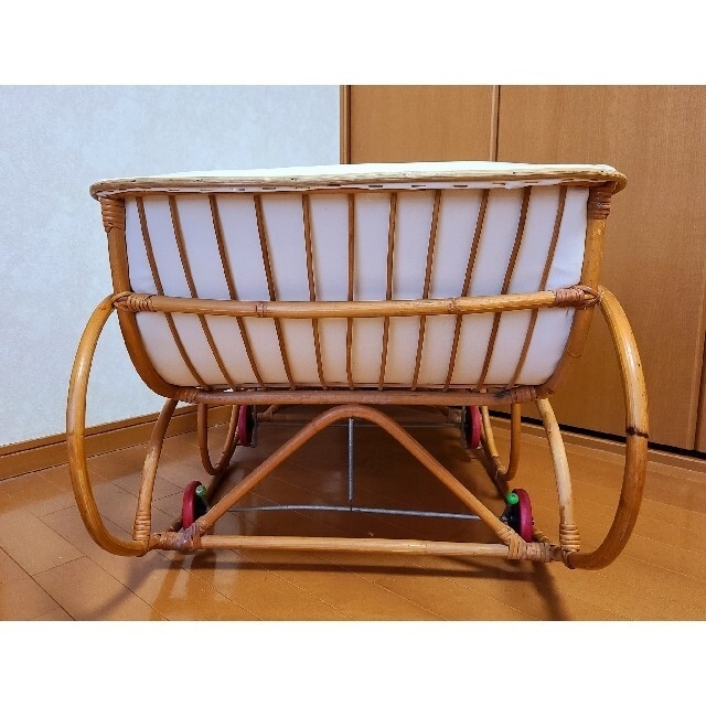 ラタン 籐 ゆりかご ベビー ベッド アンティーク レトロ お洒落