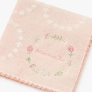 アフタヌーンティー(AfternoonTea)の2枚組 Afternoon Tea 小花刺繍ミニタオルハンカチ ピンク＆ブルー(ハンカチ)