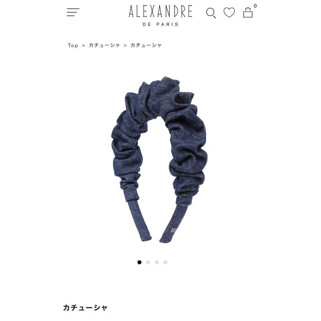 Alexandre de Paris(アレクサンドルドゥパリ)のalexander de paris カチューシャ 完売品　デニム レディースのヘアアクセサリー(カチューシャ)の商品写真