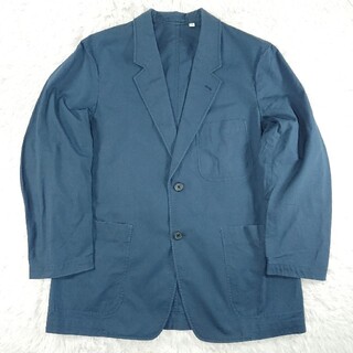 ユニクロ(UNIQLO)のユニクロU コットン リネン ジャケット 青 M ルメール UNIQLO(テーラードジャケット)