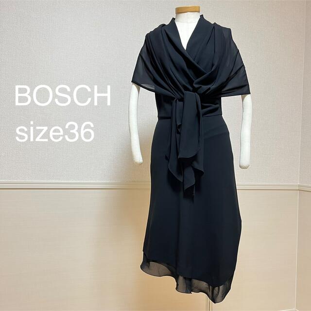 ボッシュ BOSCH ワンピース ドレス カシュクール ストール ブラック 36ブラック黒素材